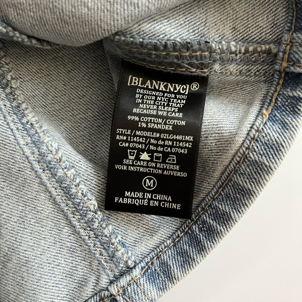 Blank NYC | NWT Strapless Metallic Coated Denim Bustier - Picture 9 of 11